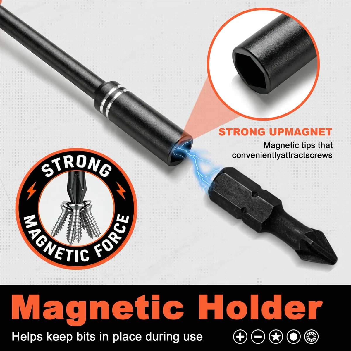 AIDMAPS Screwdriver Bit Set, 21-Piece Star and Hex Bits with Magnetic Holder — product detail 2