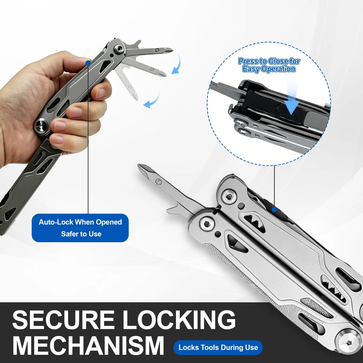 AIDMAPS Multitool Pliers 30-in-1 Stainless Steel Multi Tool with 12-Piece Bit Set and Sheath — product detail 2